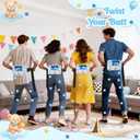 4 Set Blue Bear Baby Shower Games Swing Shaking Balls Game for Adult Includes 40 Balls, 4 Paper Boxes, 4 Belts Table Tennis Twerk Game Supply for Outdoors Indoors