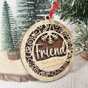 Friendship Ornaments 2025 for Women Friends, Best Friend Ornaments for Christmas Tree Decor, Friendship Gifts for Best Friend, Bestie, Thoughtful Ornament Hanging Home Dcor for Christmas, Birthdays (Friend Engraved Thank You)