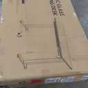 INNOVAR Glass Standing Desk with Drawers, 40 x 24 Inches Electric Height Adjustable Desk, Tempered Glass Top Stand Up Desks for Home and Office, Black