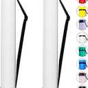 CALPALMY 2-Pack Expandable Poster Tube with Strap - White Storage Tubes 24.75" to 40" with Caps and Labels - Use for Blueprint Document Poster Carrying Case and Holder