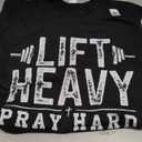 Lift Heavy Pray Hard Jesus Gym Weightlifter Deadlift T-Shirt, Black 2XL