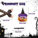 Halloween Witch Gothic Costume for Womens, 5 Pcs Witch Costume Set with Hat for Party Cosplay (Black)