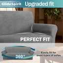 Waterproof Stretch Loveseat Cover - Non-Slip Sofa Slipcover with Elastic Bottom, Washable Leakproof Furniture Protector for Kids, Pets (Loveseat, Light Gray)