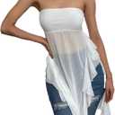 Womens Tank Tops Summer Dressy Casual Blouses Sleeveless Asymmetrical Ruffles Outfits Basic Trendy Clothes (White, L)