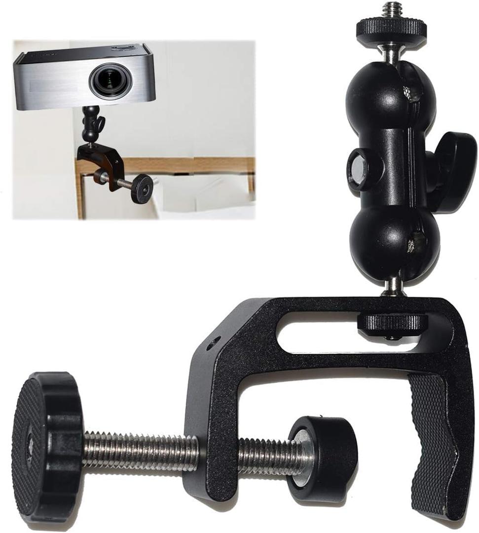 2-Be-Best Mini Projector Mount, Articulating Clamp Mount, 360 Flexible, Compatible with Projector, Camera, LED Light