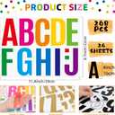 24 Sheets Letter Stickers Bulletin Board Letters Large 4 Inch Vinyl Alphabet Stickers Big ABC Numbers Peel and Stick for Poster Board Classroom Mailbox Crafts Window Door Decoration (Colorful)