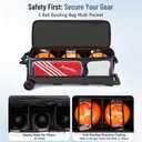 MANUEKLEAR 3 Ball Bowling Bags with Wheels, Bowling Ball Bag 3 Ball Roller with Accessory Pockets and Shoe Compartment