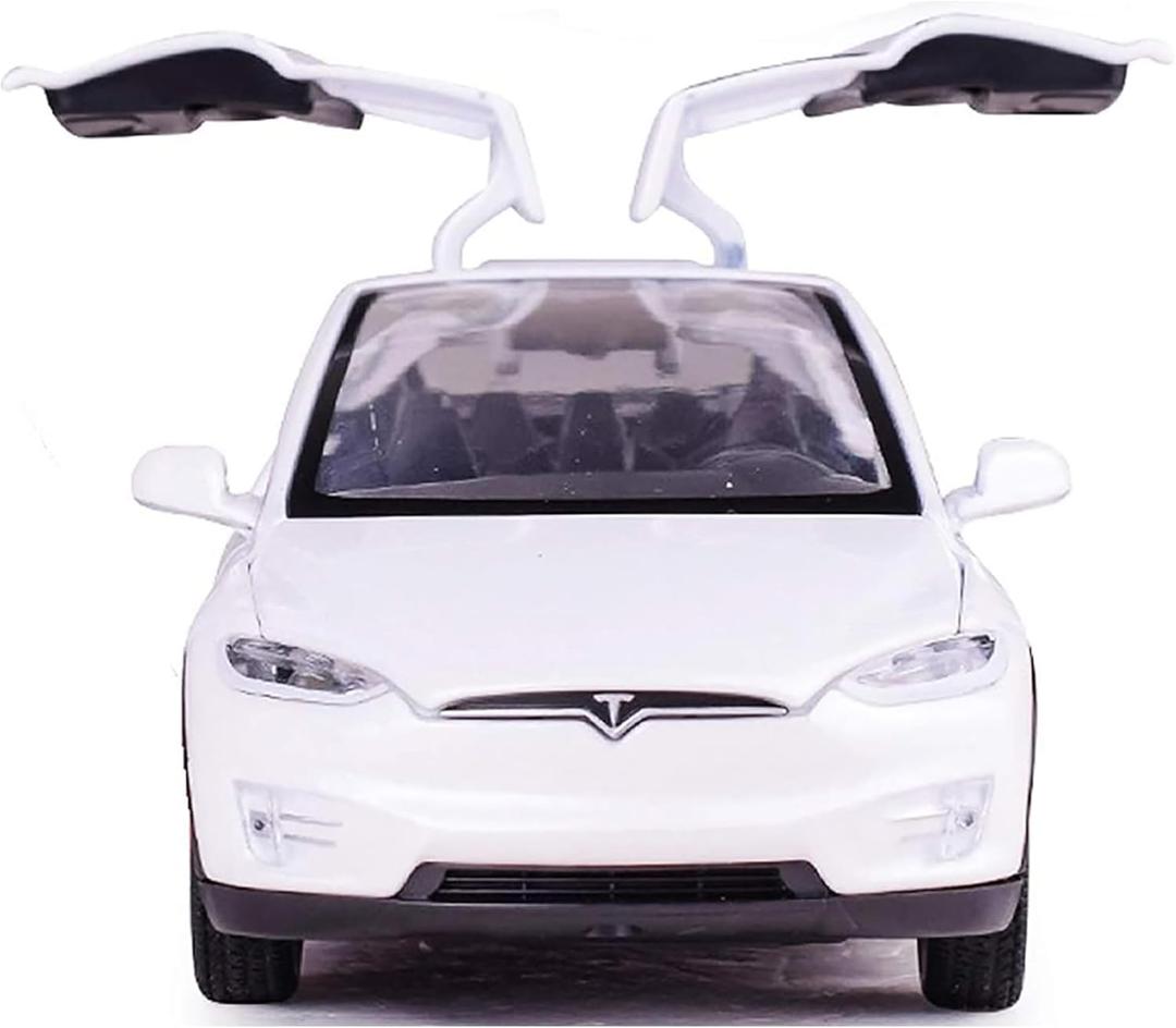gidoyi Toy Car Model X, Pull Back Car Toys Alloy Vehicles with Lights and Sound 1:32 Scale Model Car (White)