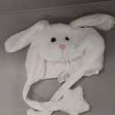 Deletoys Animal Hat with Moving Ears Jumping Pop Up Beating Silly Hat Plush Cap Holiday Cosplay Dress Up Crazy Hats Funny Gift for Kids Adult, Cute Bunny