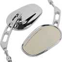 WOWTK Chrome L & R 8mm Rear View Mirrors Fit For Harley FLSTC FXDB Dyna FXDF FLSTF