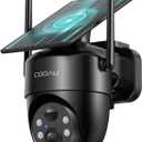 COOAU Solar Security Cameras Wireless Outdoor  Low-Light Rechargeable, Easy to Install, 2K 360 Camera for Home Security, Surveillance Cam with AI Smart Detection, Color Night Vision, IP66, Alexa (Black)