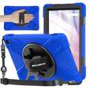 BRAECNstock Shockproof Protective Case for Amazon Fire HD 10 13th Generation 2023 Kids Case with Screen Protector [Rotating Hand Strap]& Stand,Pen Holder & Shoulder Strap - Blue