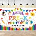 Large Pre K Graduation Banner, Preschool Grad Banner Backdrop, Pre-K Graduation Party Decorations for Indoor, Outdoor, Kindergarten Graduate Celebrations Supplies
