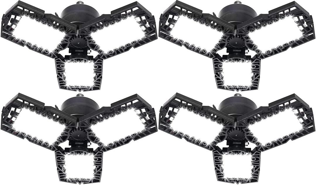 LED Garage Light - 5000 Lumen 6500K Daylight 50W, Three Leaf Led Garage Ceiling Lights 4 Pack LED Garage Light - 5000 Lumen 6500K Daylight 50W, Three Leaf Led Garage Ceiling Lights 4 Pack