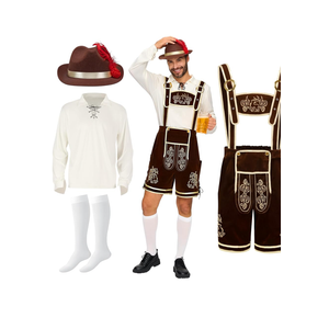 Spooktacular Creations Men’s German Bavarian Oktoberfest Costume Set, Beer Costume Hat for Adults Halloween and Beer Festival Size L