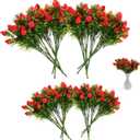 MAGICLULU Artificial Strawberry Stem Faux Fruit Branch Small Realistic Strawberry Bunch for Home Decor DIY Crafts Weddings Parties 10.62X8.26X1.41 Inch