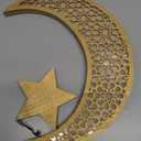 Cinnvoice Ramadan Decorations Moon Ramadan Lights for Table Home 2026, Crescent Lunar Moon Lamp for Eid Mubarak Decor Eid Ul Fitr Lamp Gifts Bedroom Livingroom(Wooden,Classic Style)