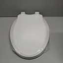 Elongated Toilet Seat Slow Close, Quiet Toilet Seat Cover with Never Loosen Durable Toilet Seat Lid Easy to Install & Clean, Polypropylene (PP), White (Elongated 18.5")