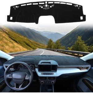Dashboard Cover Mat Dash Mat Compatible with 2025 2024 2023 2022 Ford Maverick,Polyester Dashboard Cover Sun Shade Pad,Suede Car Anti-Slip Dash Board Pad for Maverick Accessories (Black)