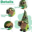 St Patricks Day Leprechaun Figurines Decorations Table top Centerpiece Tiered Tray Mantle Home Irish Green Shamrock Gnomes Decor Resin Leprechaun Figure Statue Gifts