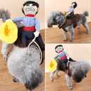 2 x ISMARTEN Cowboy Rider Dog Costume for Dogs Outfit Knight Style with Hat Pet Costume for Halloween Day (X-Large)