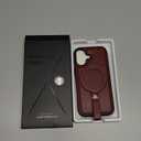 for iPhone 17 Case Leather | iPhone 17 Leather Case with Stand | Compatible with MagSafe with Magnetic Ring Grip Holder (Burgundy, IP17-6.3inch)