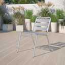 Flash Furniture Commercial Aluminum Indoor-Outdoor Restaurant Stack Chair with Triple Slat Back