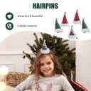 Toyvian 5pcs Christmas Hat Hair Clips, Sequin Mini Tops Decorative Barrettes for Girls Holiday Party Hair Accessories in Red, Green, Silver