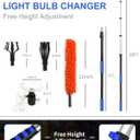 26FT Reach Light Bulb Changer for High Ceilings with Telescopic Extension Pole, Light Bulb Extension Pole Changer with Baskets and Suction Cup for High Ceilings and Recessed Lights