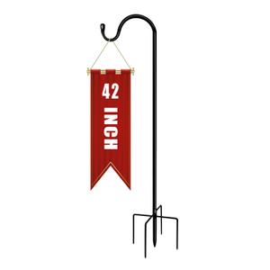 GATSUNS Shepherds Hooks for Outdoor 42 Inch Garden Bird Feeder Pole with 5 Prongs Base Adjustable for Hanging Flower Basket Plant Pot Solar Lantern Light Wind Chime Hanger for Wedding Decor 2 Pack