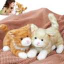 MaoGoLan Cat Stuffed Animals, 14" Realistic Cat Stuffy Plush Kitten Toys for Kid Girl Boy Christmas Birthday Gift, 2 Pcs Super Soft Huggable Orange Tabby Kitty Toy (Ginger)