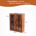 Vintage Countertop Cabinet14.5"x5.2"x18"Medicine Cabinet,Display Case with Organic Glass Door,Kitchen Cabinets with Drawers,Spice Cabinet,Apothecary Cabinet,Organization and Storage (Brown)