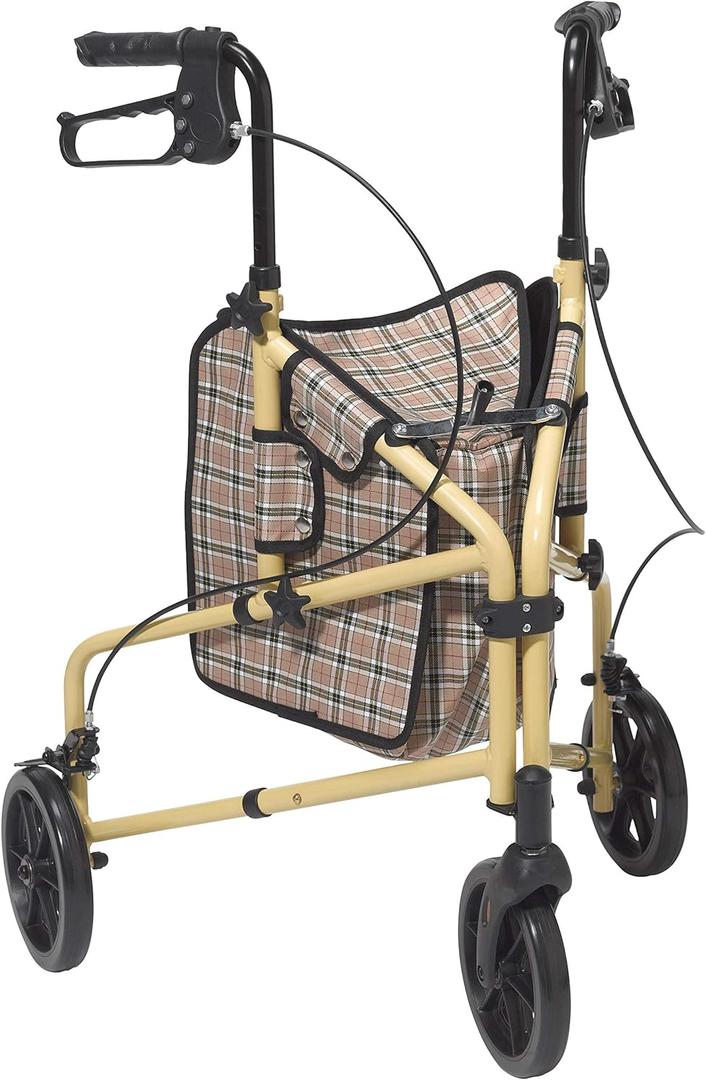 Drive Medical Winnie Lite Supreme Rollator Walker with Wheels, Tan Plaid (1 Count (Pack of 1))