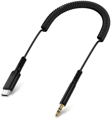 Samsung USB C to 3.5mm Audio Aux Jack Cable for Galaxy A17/A16/A56/A36/A15/S25 Edge/S24 FE/S23/S22/S21/S20 6FT Type C to 3.5mm Headphone Audio Adapter Coiled Car Aux Cord for iPhone 16/15/Pixel 10/9/8