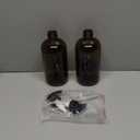 Vivaplex, 2, Large, 16 oz, Empty, Amber Glass Bottles with Black Lotion Pumps