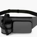 Waterproof Fanny Pack Waist Bag,Waist Pack for Women Men with Water Bottle Holder Hiking Fanny Pack for Outdoors Workout,Cycling,Dog Walking,Running Walking (Grey)