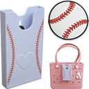 Baseball Theme Phone Holder for Bogg Bag/Simply Southern With 1 Charm,Organizer Accessories Inserts Compatible With Most Brands/Sizes Rubber Beach Totes,Cell Phone Attachment for Beach Handbags