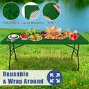Moosfor Spandex 6 Foot Rectangle Table Cloth, Elastic Fitted Tablecloths for Picnic, Stretch Washable Patio Table Cover for Outdoor, Camping, Banquet and Parties (Emerald Green, 30"x72")