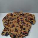 ZAFUL Women's Fashion Long Sleeve Lapel Half Zip Plain Faux Fur Sweatshirt Solid Color Crop Pullover Tops, S