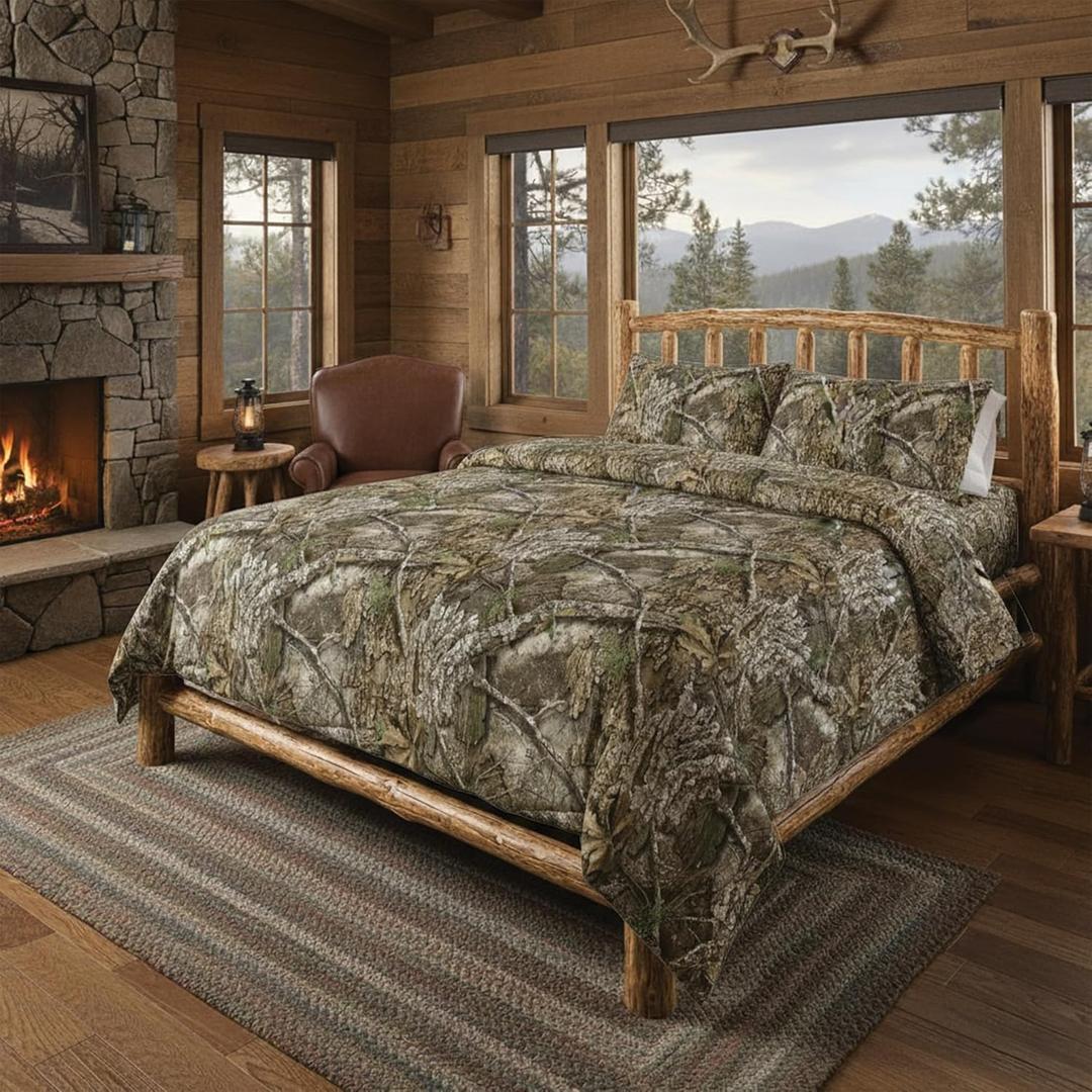 Northwest Realtree 5-Piece Full Size Bed in a Bag Set, 1 Comforter, 1 Fitted Sheet, 1 Flat Sheet, 2 Pillowcases, All Seasons Bedding, APX Camo