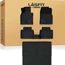 LASFIT Floor Mats & Trunk Mat Fit for Mazda CX50 2025 2024 2023 (Not for Hybrid) Custom Fit CX 50 Floor Liners TPE All Weather Car Mats Accessories, 1st & 2nd Row & Cargo Mat for CX-50-Black