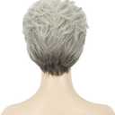 karlery Old Lady Short Curly Grey Wig with Bangs Natural Looking Daily Halloween Cosplay Party Wig