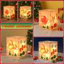 Christmas Lantern Resin Molds, 6Pcs Carved Silicone Molds with Santa Claus Elk Gift Snowflake Pattern, Cube Candles Storage Box Moldes para Resina, DIY Christmas Ornament Home Decor Crafts