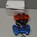 Degulan Wired Controller for PS2 High Performance Double Shock Gamepad Joystick Remote Compatible with Play 2 (Clear Red and Clear Blue)