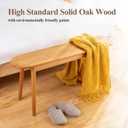 Entryway Bench, Solid Wood Dining Bench, Midcentury End of Bed Bench w/Rounded Corner, Outdoor Bench w/Robust Construction, Bedroom Bench, 10.24" W x 17.72" H（Natural 47.2inches）