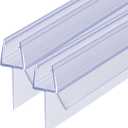 Shower Door Bottom Seal 2-Pack 3/8" x 39" Frameless Glass Shower Door Seal Strip Stop Leaks Create a Water Barrier with Extra Long Lip Covers up to 0.787" (20mm) Gap Replacement Bottom Seal