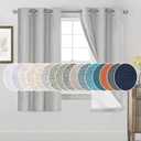 PrinceDeco Linen Texture Curtains Full Blackout Curtains 64 inch Long 2 Panels Set Anti-Rust Grommet Grey Linen Curtains Vertical Drapes Privacy for Bedroom Living Room42 X 64 Inch, Glacier Grey