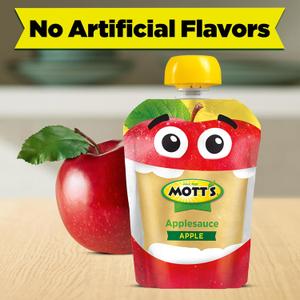 Mott's Applesauce, Made from Real Fruit, No Artificial Flavors, Good Source of Vitamin C, 3.2 oz Clear Pouches, 48 Pack BBD: 085-17-26