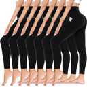 НeuG 7 Pack High Waisted Leggings for Women Tummy Control Soft Workout Yoga Pants Full Length & Capri, L/XL