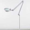 71" (180cm) LED Magnifying Lamp with Stand and Wheels - 10X Glass Lens 24W Cold Light 6000K - Adjustable Arm Rolling Tripod Floor Magnifier for Esthetician, Reading, Crafts, Salon, Inspection, Work